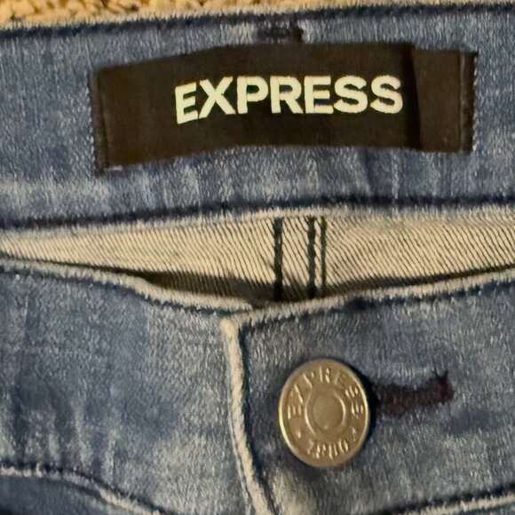 NWOT Express sz.14R  Hyper Stretch Ankle High Rise Jeans Legging Ripped - Picture 2 of 6